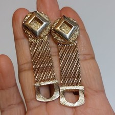 Vintage Swank Mesh Wraparound Cufflinks Gold Tone