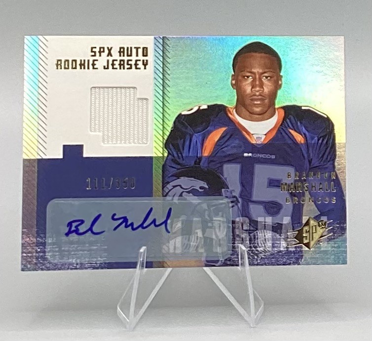 BRANDON MARSHALL 2006 SPX ROOKIE JERSEY AUTO CARD #208    /350