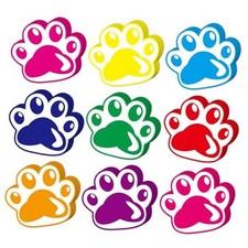 180PCS Colorful Paw Prints Paper Cutouts for for Students Educational School