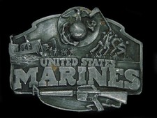 UA13139 VINTAGE 1987 UNITED STATES MARINES MILITARY COMMEMORATIVE BELT BUCKLE