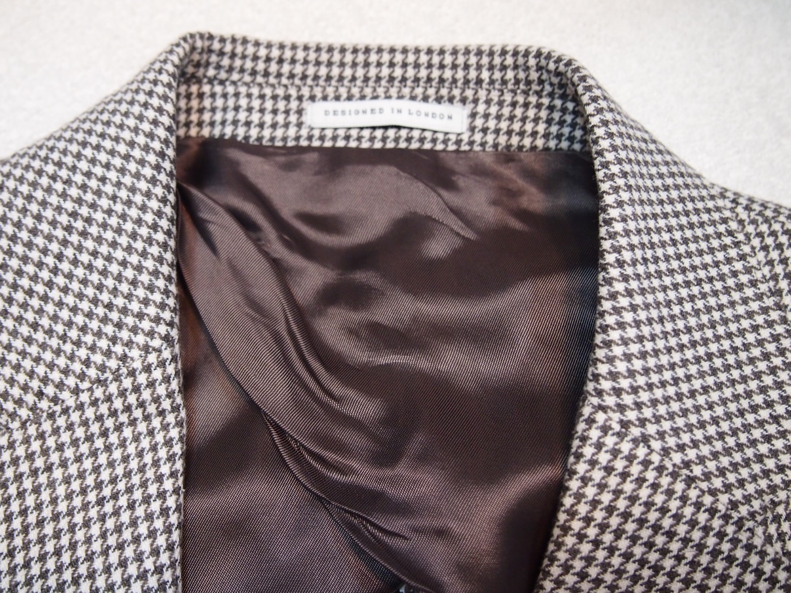 REISS Freedom Houndstooth Check Notch Lapel 2 Button Grey Blazer  NWT 40R $515 image 7