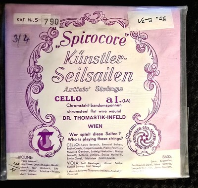 Thomastik Spirocore Cello Strings 3/4 Size - Set of Four