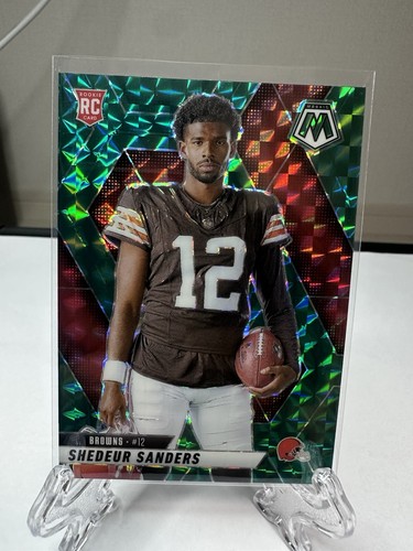 Panini 2025 Mosaic Shedeur Sanders #290 Green Mosaic Prizm Browns Rookie