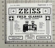 Zeiss Binoculars - Field Glasses -  1910 Cutting 439