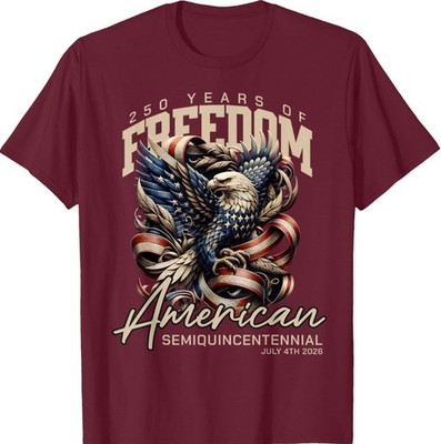 Hot America 250th Celebration 250 Years America Eagle Cotton  All Size U18.320