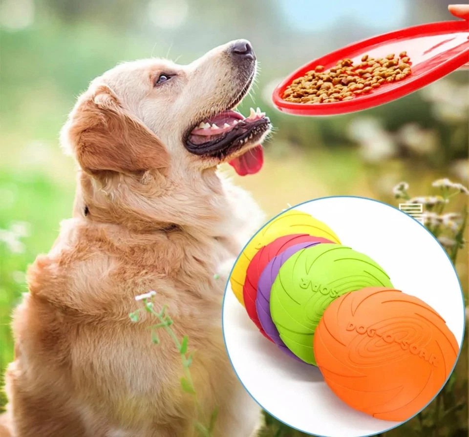 Disco volador suave grande para perros - Disco volador flexible duradero para divertirse buscando y masticando Foto 3 de 4