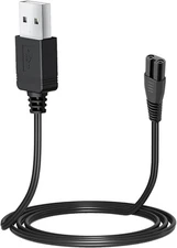LONNKY USB Charger Cord for Hatteker Cordless Hair Trimmer Clipper Black 