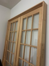  95" X  61" Unfinished Pine Wood 15-lite Clear glass Interior French Doors