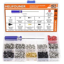 421 Pieces Computer Standoffs Screws Assortment Kit with a Screwdriver