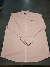 Cutter & Buck Men's Auburn Tigers Long Sleeve Orange White Button Down Shirt 2XL