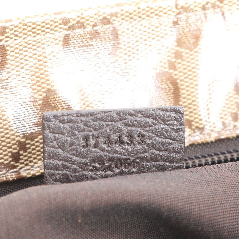 Gucci GG Crystal Leather Tote Bag Brown Women's Shoulder Handbag Authentic thumbnail 10