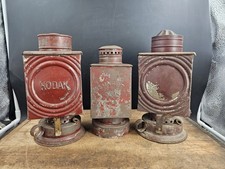 Antique 3 Darkroom Lamp Lantern Photography Kodak Sunart Original Finishes