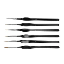 6x Extra Fine Tip Detail Paint Brushes for Miniatures Model Maker Painting Set