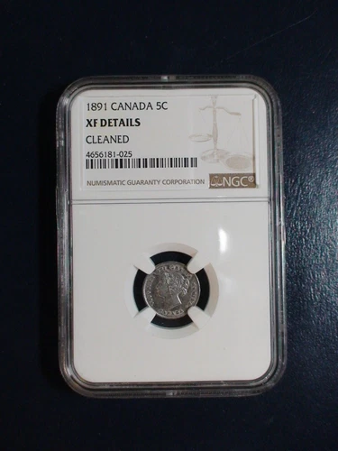 1891 Canada Five Cents NGC XF Details SILVER 5C Coin PRICED TO SELL QUICKLY! 
