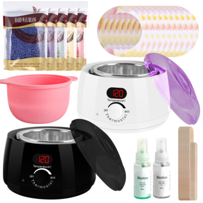 Salon Wachsgerät Set Wachswärmer Wachs Erhitzer+Wachs Bohnen Haarentfernung Wax