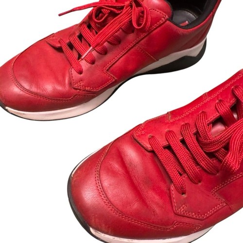 Prada Red Leather Sneakers Men’s Size 9 | Luxury Designer Low-Top Shoes in GUC - Picture 5 of 12
