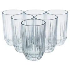 Set of 6 x 350ml Tall Drinking Glasses Tumblers Water Spirits Cordial Juice Milk