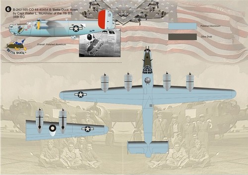 Print Scale 72-060 Decal for airplane 1:72 B24 Liberator Part1 Waterslide decals - Picture 18 of 24