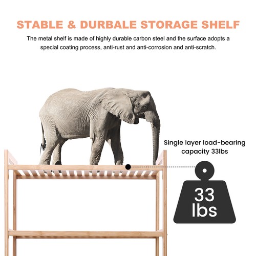 3-Tiers Over The Toilet Bamboo Storage Rack Organizer Shelf Space Saver Bathroom - Picture 16 of 37