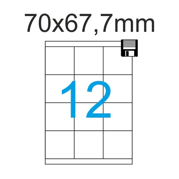 Etiketten 70X67,7Mm 400 Blatt A4 4800 Vielzweck Aufkleber Luma Format 70X 67-image