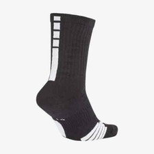 NEW WOMEN 6-10 MEN 6-8 NIKE ELITE BASKETBALL CREW SOCKS BLACK SX7622-013 MEDIUM