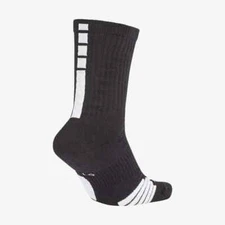 NEW WOMEN 6-10 MEN 6-8 NIKE ELITE BASKETBALL CREW SOCKS BLACK SX7622-013 MEDIUM