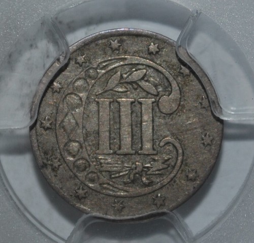 1854 Three (3) Cent Silver Nice PCGS XF DET - Picture 2 of 4