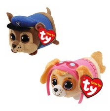 Set of 2 Ty Beanie Boos Teeny Tys 4" Paw Patrol CHASE  SKYE Plush Animal MWMTs