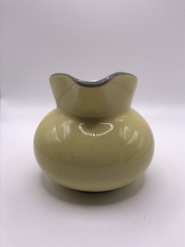 Vintage USA Pottery Ceramic Ball Creamer/Pitcher Yellow Gray~ Made in USA - Picture 5 of 10