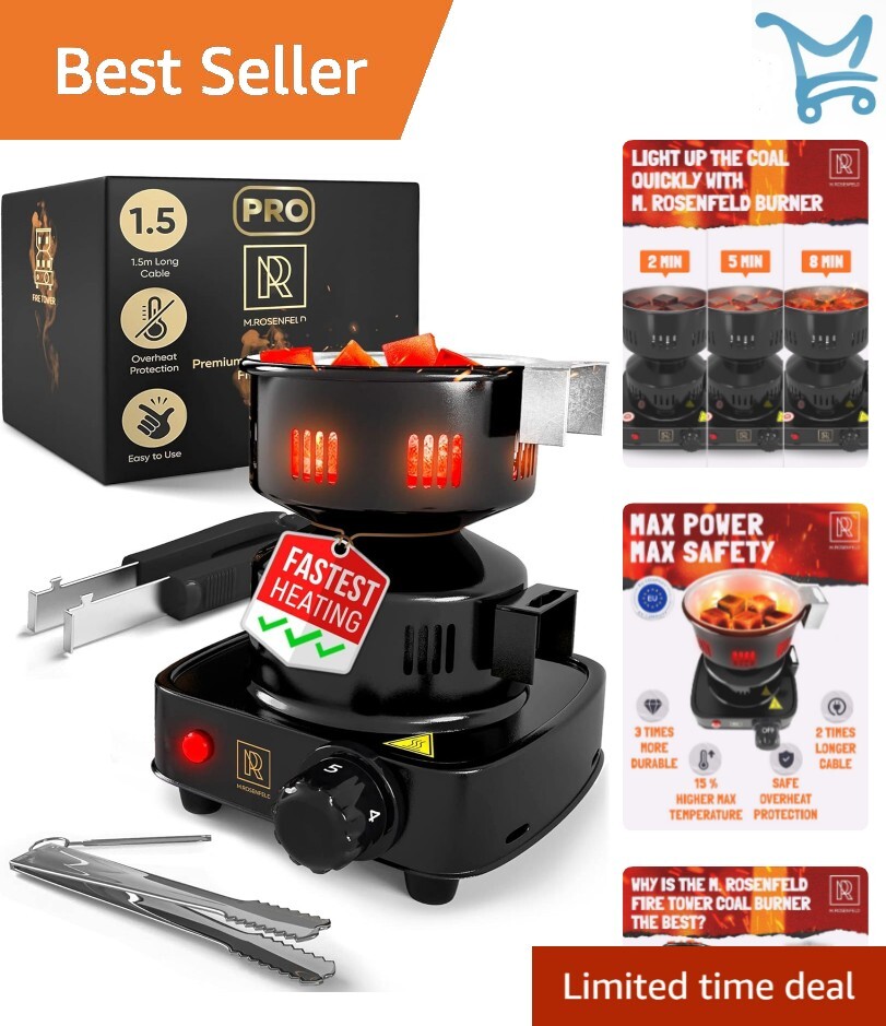 Durable Electric Hookah Coal Starter - Professional 450W with Accessories