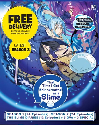 DVD Anime That Time I Got Reincarnated As A Slime TV Season 1-3 + More (Eng Dub)