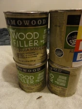Famowood Interior/Exterior Wood Filler LOT - 4 Sealed 23 OZ CANS Birch Maple Oak