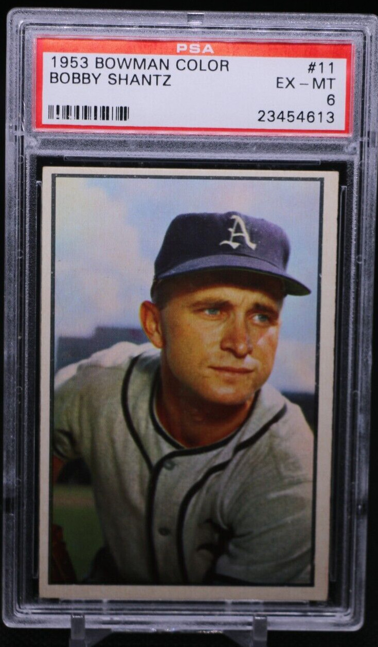 1953 Bowman Color #11 Bobby Shantz PSA 6 EX-MT Philadelphia Athletics