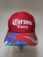 Vintage Corona Extra Baseball Hat Red Colorful Tropical Themed Snapback Good Con