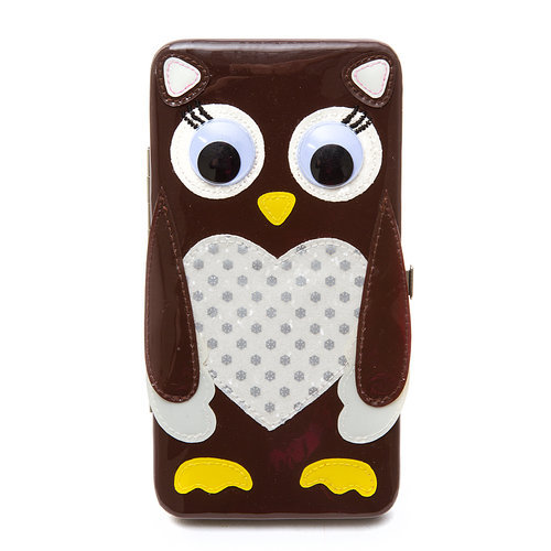 Portafoglio Googly Eye Owl custodia rigida davvero carino - nuovo con etichetta