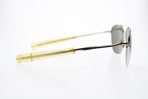 VTG American Optical AO 5 1/2 Silver Aviator Sunglasses Glass Lenses *FLAWED* - Picture 5 of 12