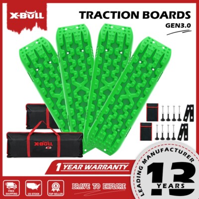 X-BULL Traction boards 2Pairs Sand Tracks SnowTire Ladder Off-Road Green Gen3.0