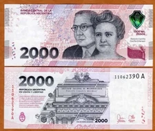 Argentina 2000 Pesos ND (2023) P-W368a A-Serie UNC commemorative
