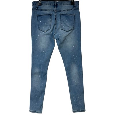 Denim Co. Est 1969 Jeans Blue Denim White Paint Splatter 