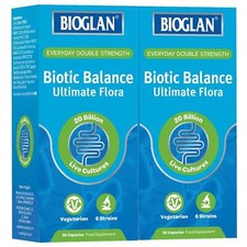 Image of Bioglan Biotic Balance Ultimate Flora Double Strength Pack 2x30 Capsule Tablets