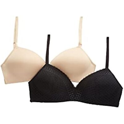 Self Expressions Women's Convertible Wireless Bra Size 34C Black Bra Only