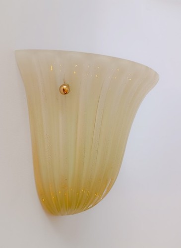 ♥ APPLIQUE LAMPADA DA MURO BAROVIER E TOSO COPPA CONCHIGLIA VETRO DI MURANO - Imagen 3 de 8