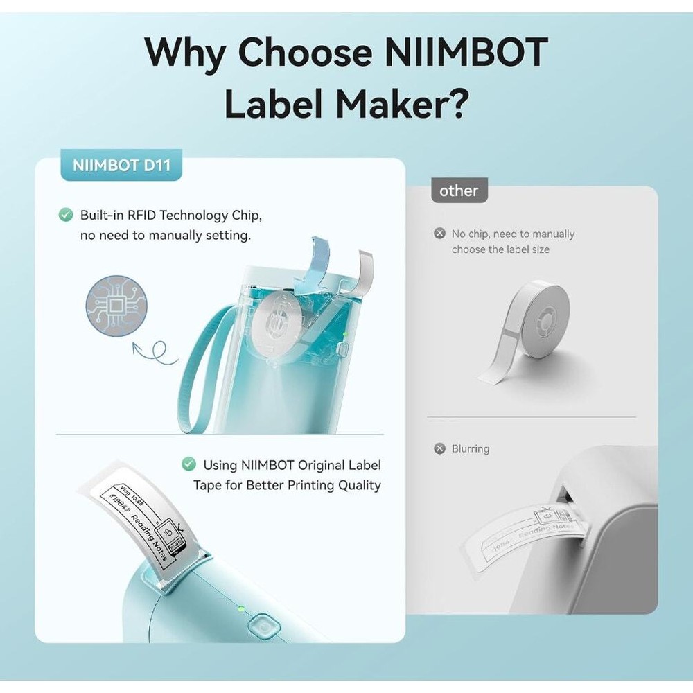 Wireless Label Maker with USB Rechargeable Battery Multiple Templates Includes Label Tape