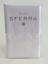 Sferra Isabella King Pillowcases Pair White 100 Cotton Percale Made In Italy