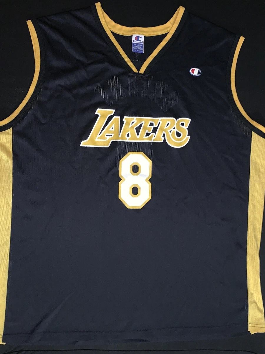 Vintage Champion Kobe Bryant Los Angeles Lakers #8 Black Alternate Jersey  52 XXL