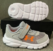 Under Armour Toddler Boy's 5 K "Assert 9 AC" Gray Orange Athletic Sneaker Shoes