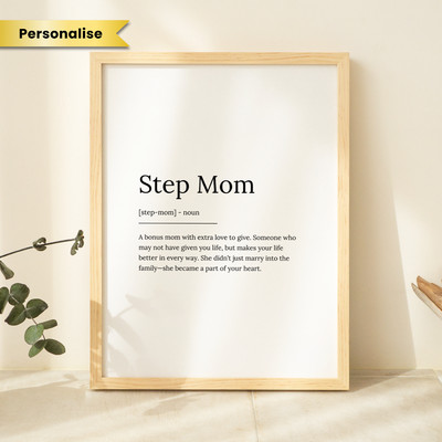 Stiefmutter Definition Druck Wohndeko Poster Geschenk Stiefmutter Wörterbuch Druck