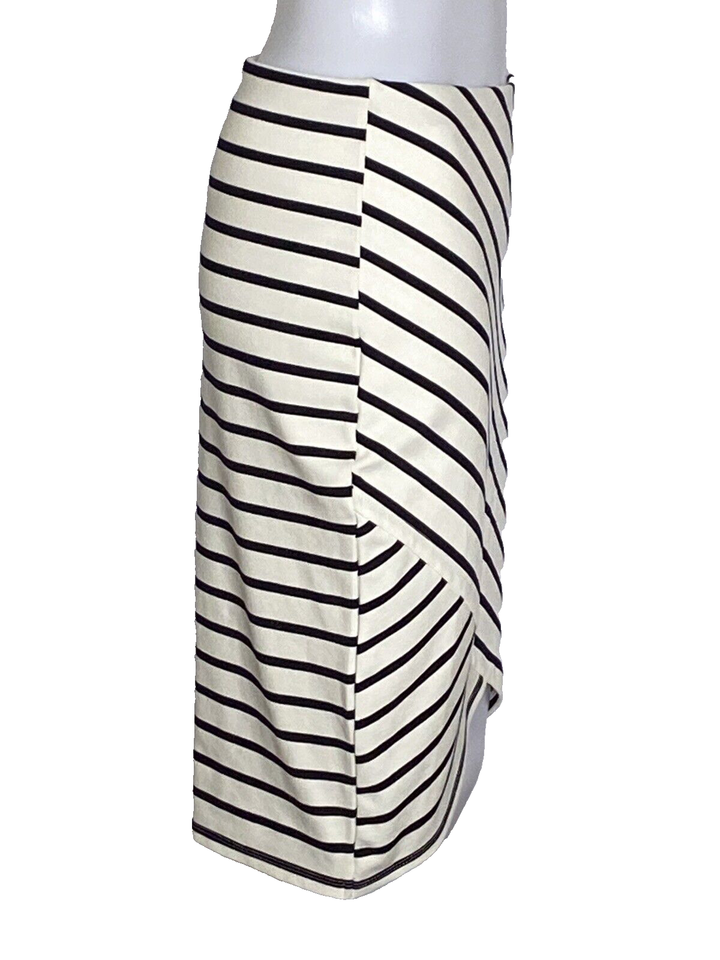 Sportsgirl Pencil Skirt Womens Size S Viscose Blend Navy Blue & White