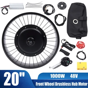 20" 48V 1000W Electric Bicycle Motor Front Wheel E-Bike Conversion Kit Fat Tire