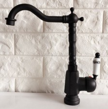 Oil Rubbed Bronze Swivel Spout Kitchen Single Handle Hole Sink Basin Faucet